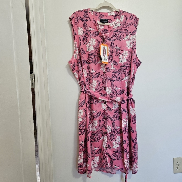 NWT Linen Blend Button Down Dress  Size XXL - Picture 1 of 8